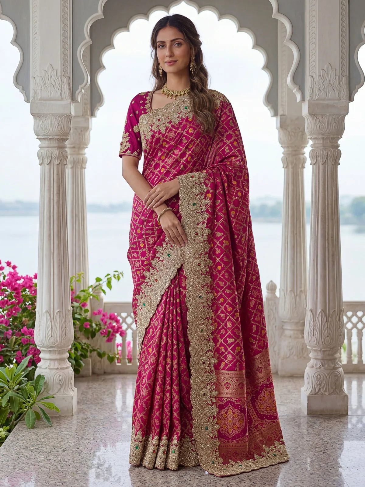 Tarani Madhura premium Banarasi silk saree elegant full drape view for wedding and festive wear