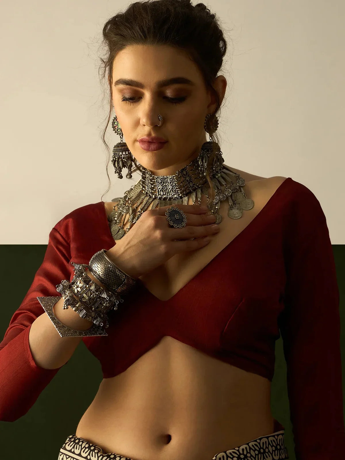 Tarani cotton silk saree close-up showing rich batik print and intricate border work