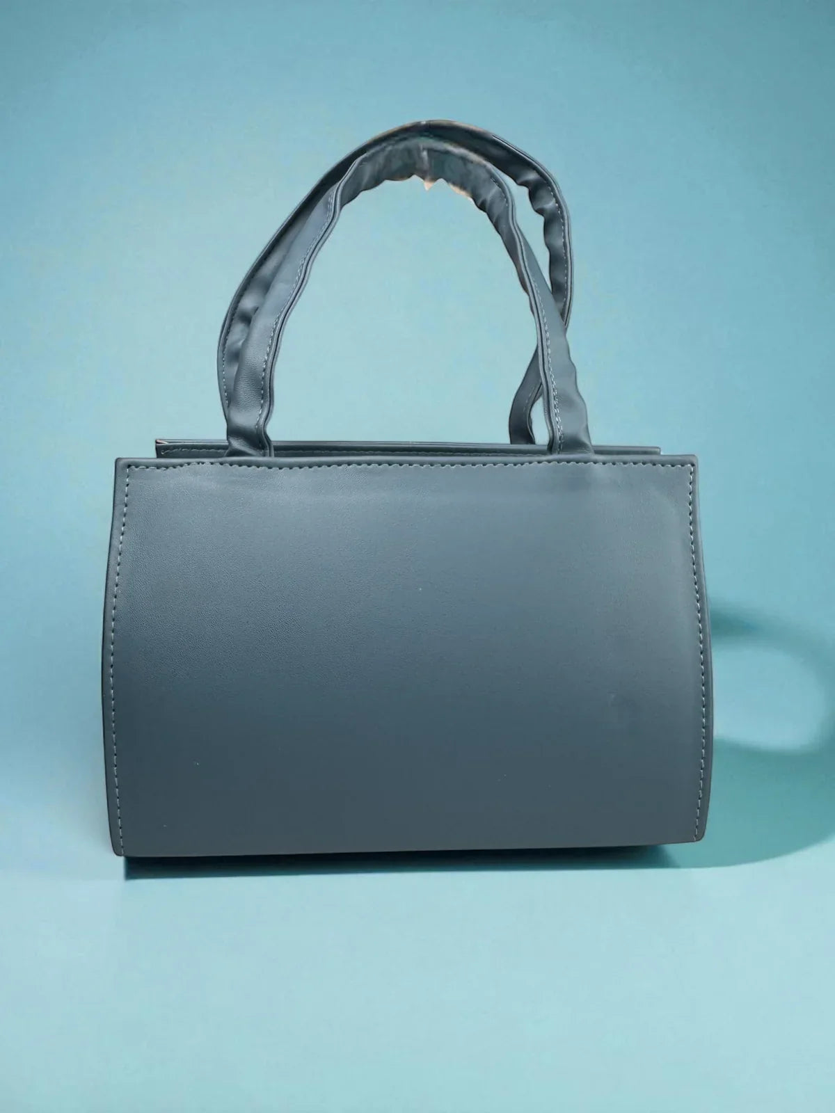 Tarani PU leather blue handbag back view premium finish