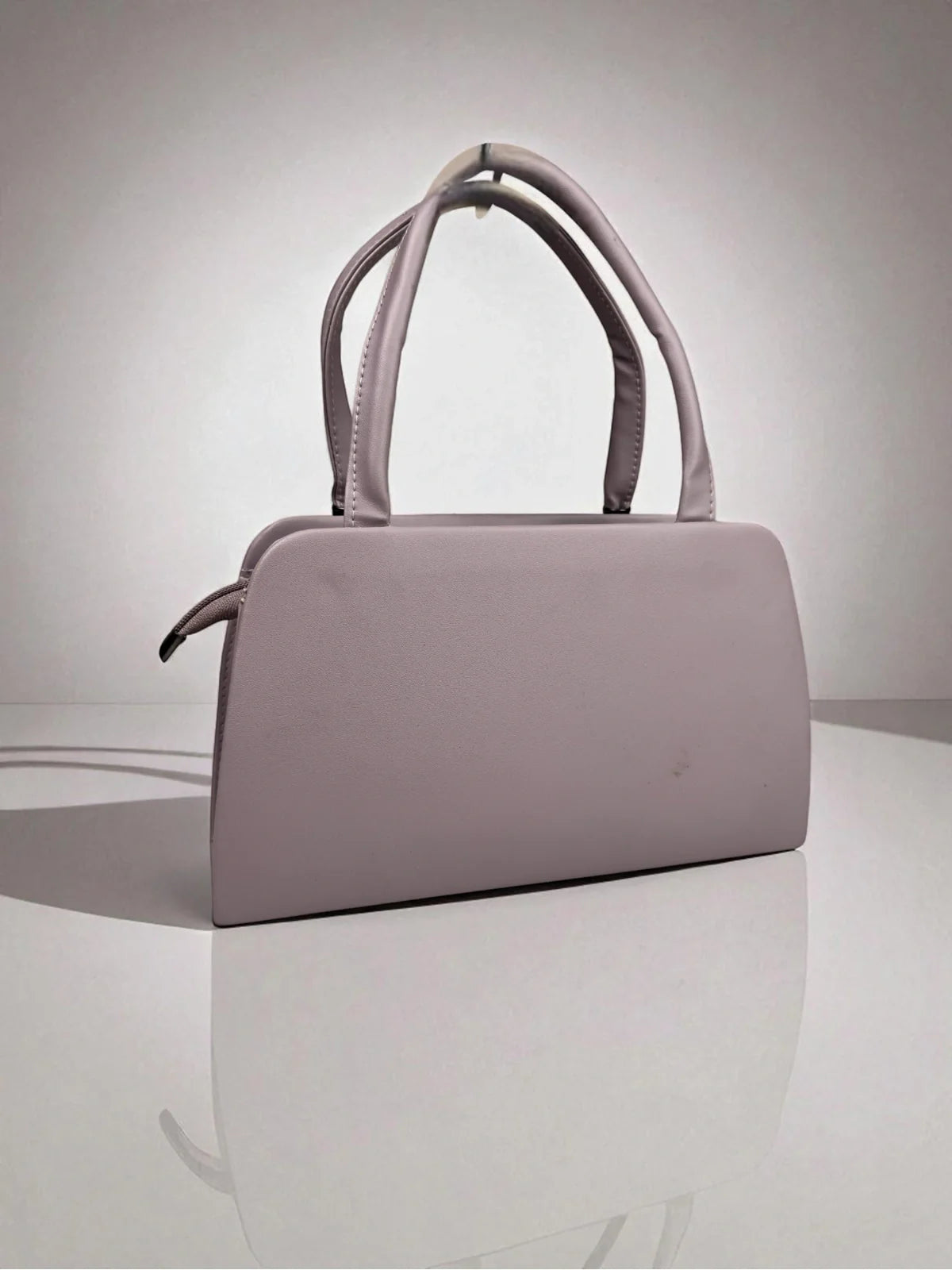 Tarani Lavender PU Leather Handbag Side View 4
