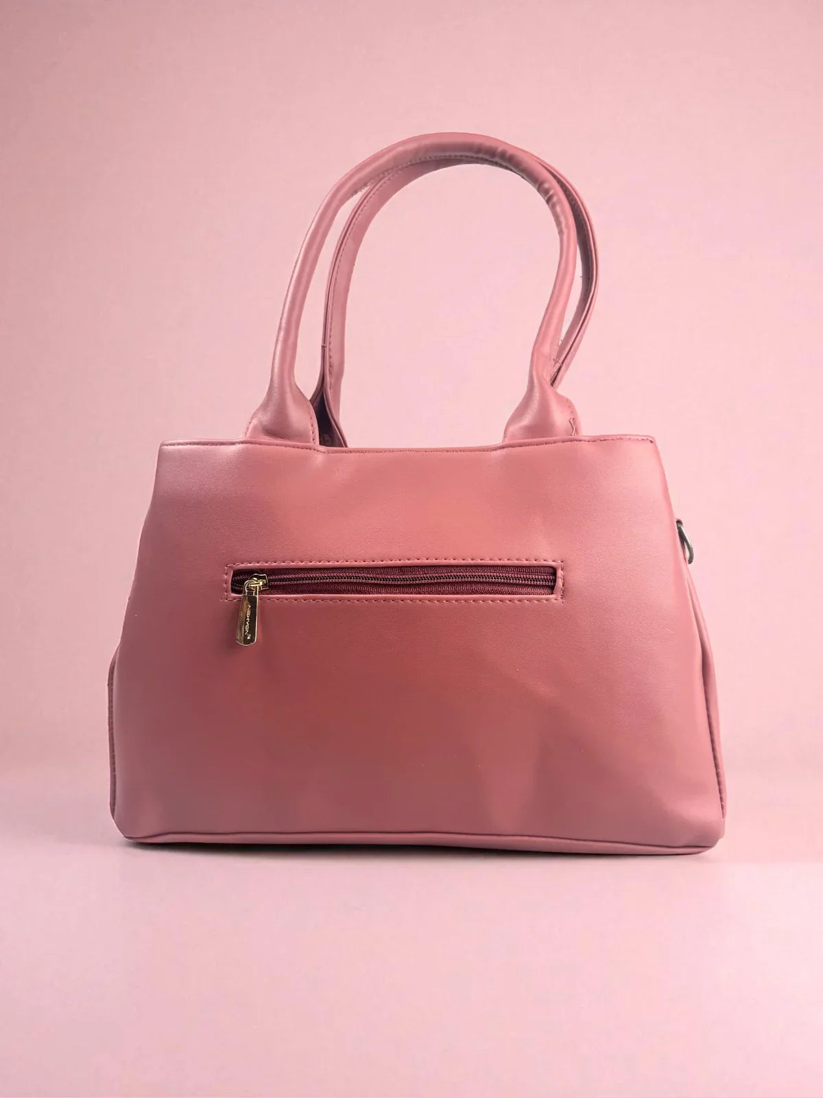 Tarani pink PU leather handbag view 2