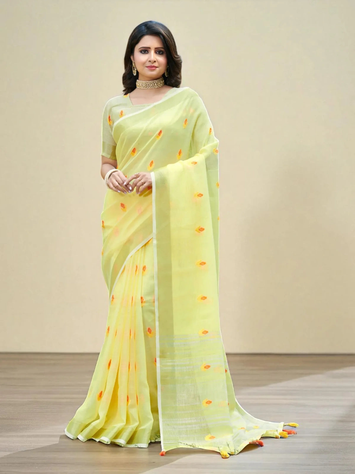 Anandi Linen Saree - TARANI