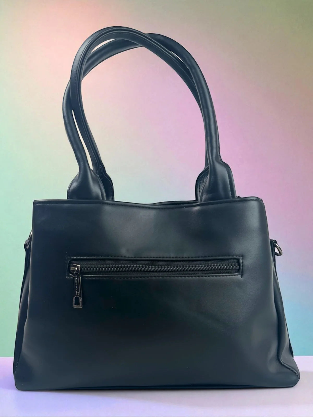 Tarani black PU leather handbag view 2