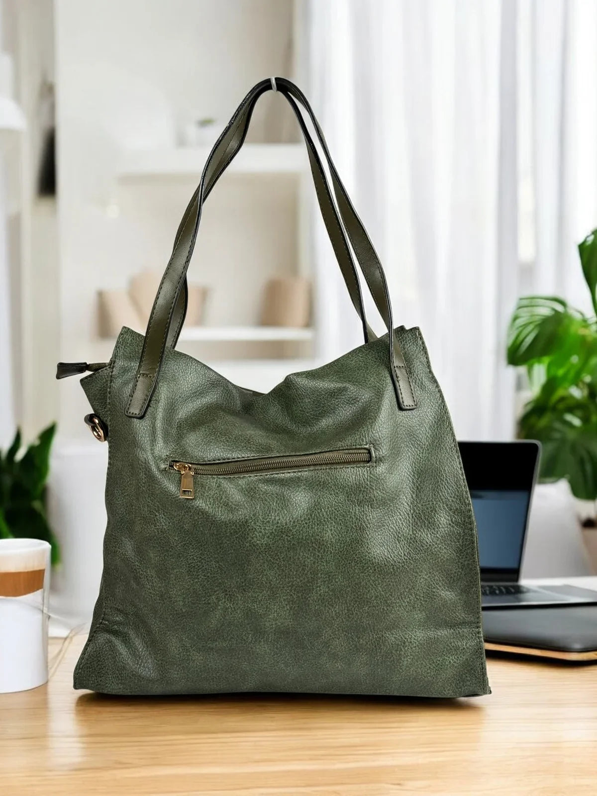 Tarani PU leather handbag closeup detailing for modern women