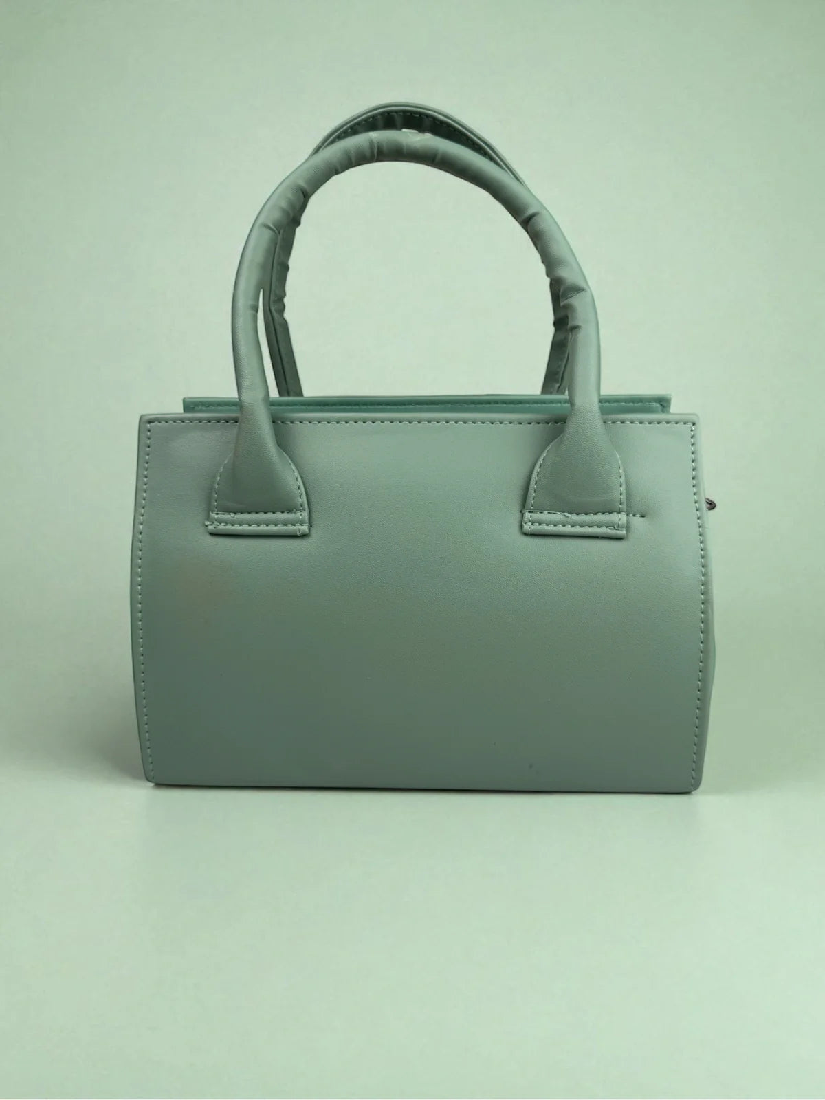 Tarani green PU leather handbag classic back view with premium finish