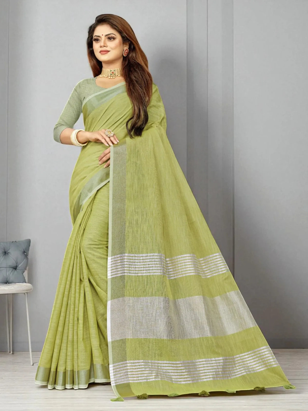 Vaidehi Linen Saree - TARANI