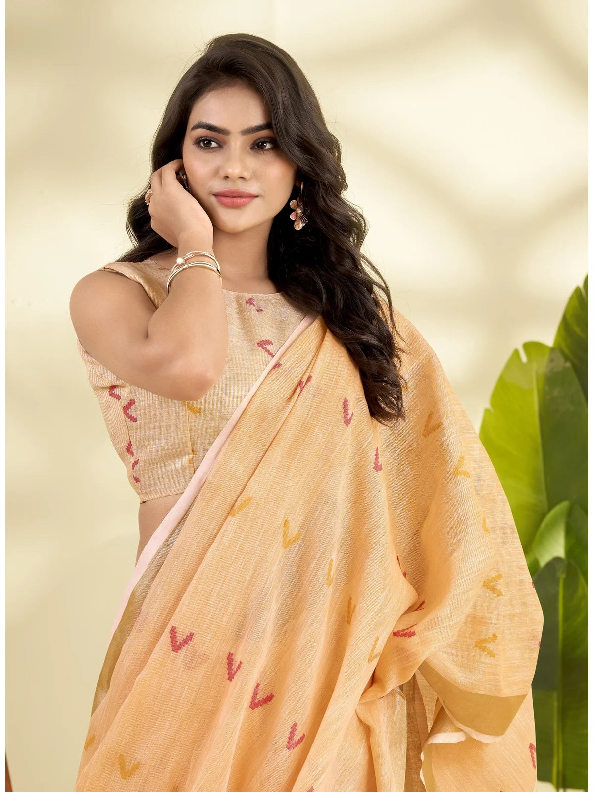 Shubhikavati Linen Silk Saree