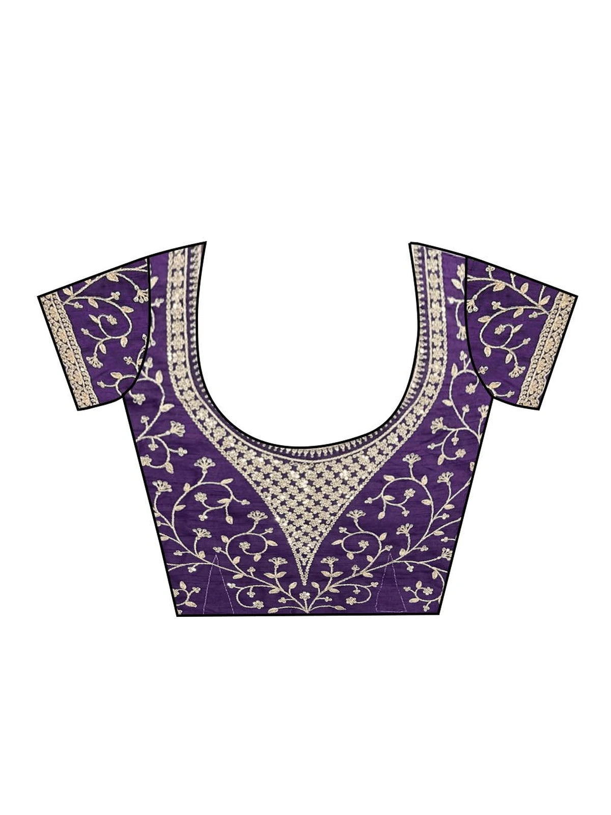 Tarani embroidered Banglori silk blouse design with coding work blouse view