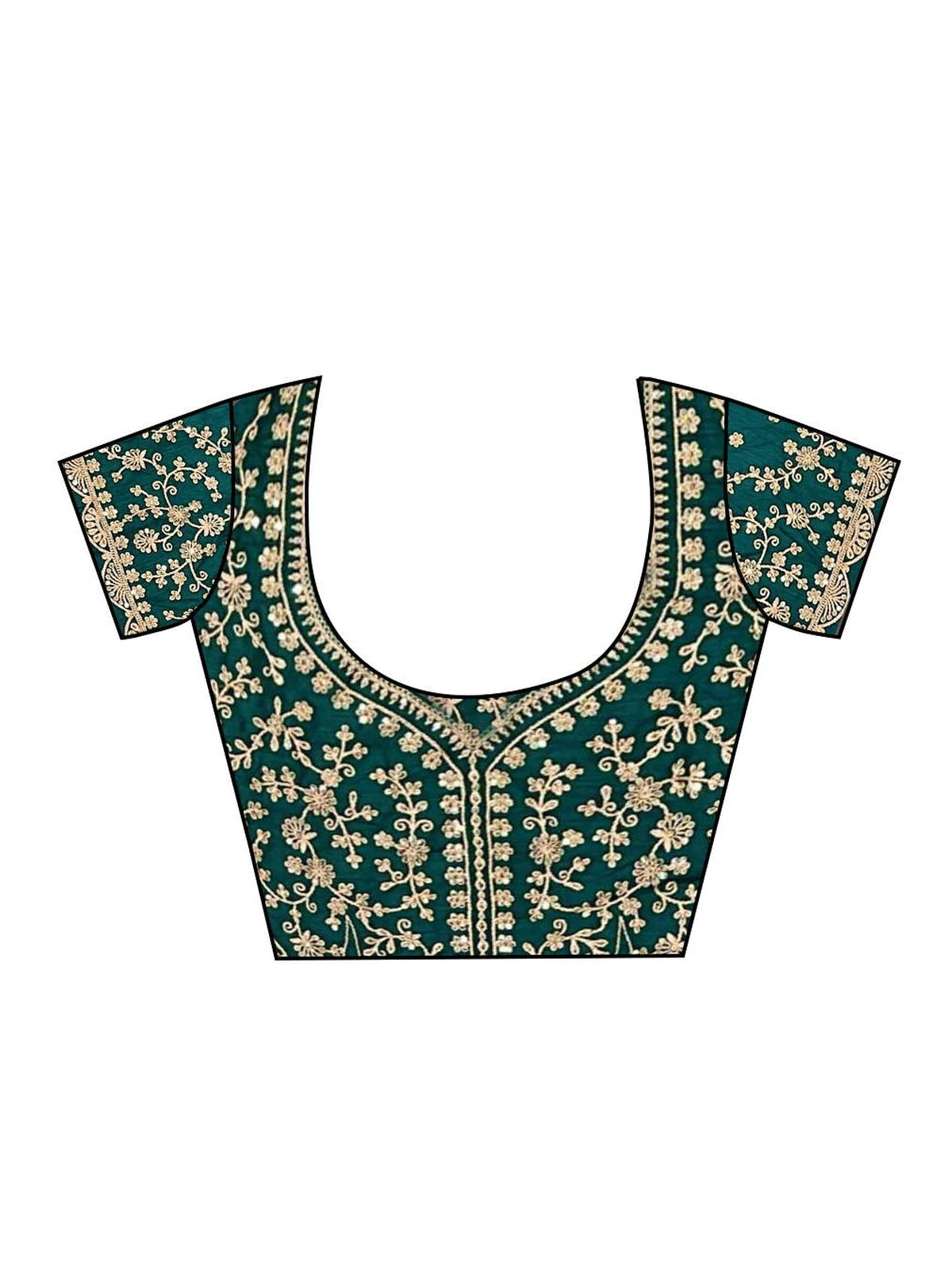 Tarani embroidered blouse design with coding sequice work for sea green saree