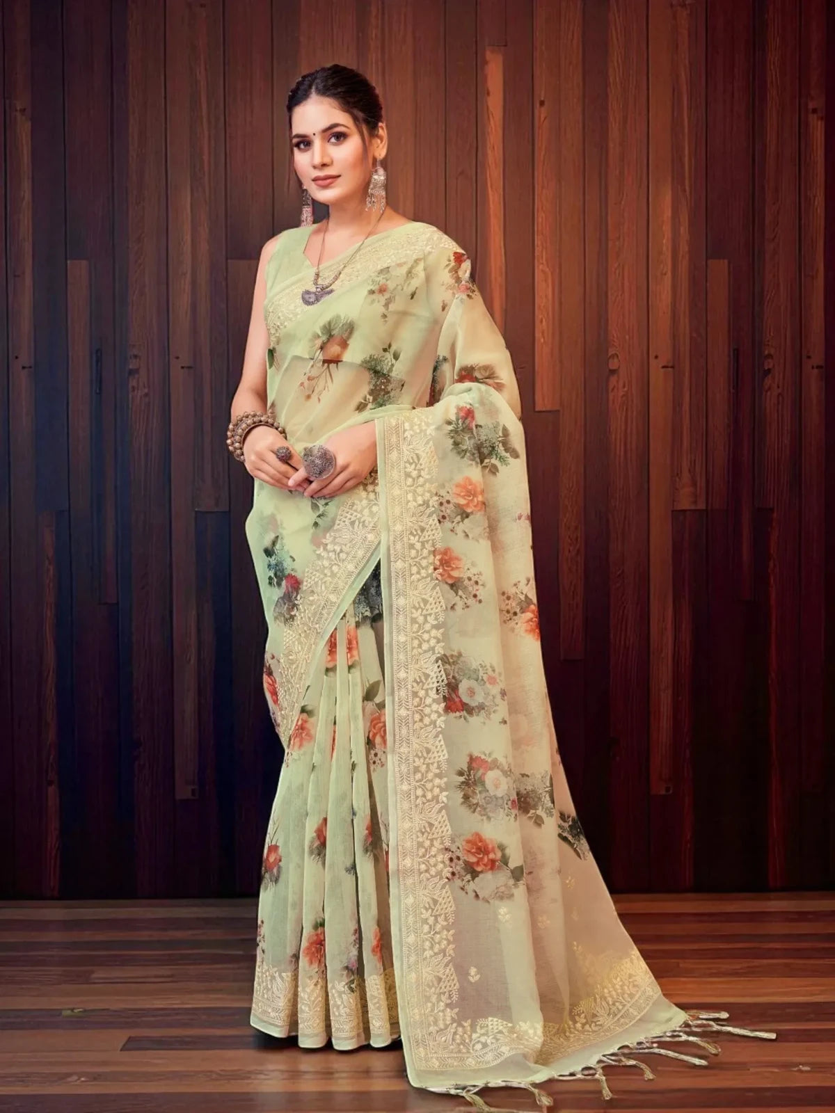Revati Organza Saree - TARANI