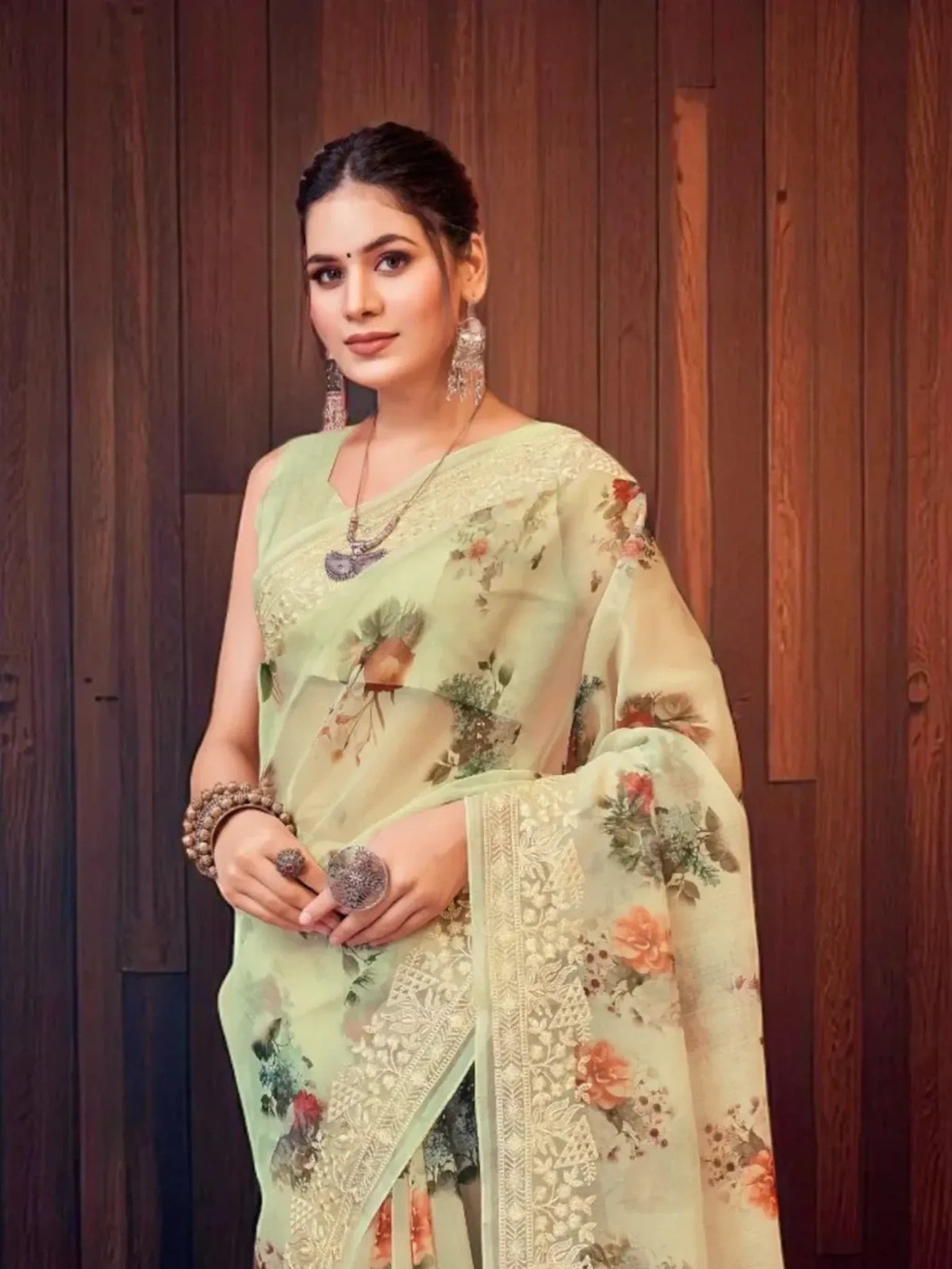 Revati Organza Saree - TARANI
