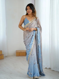 Leelavika Satin Chiffon Saree
